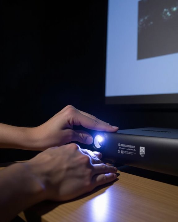 check projector calibration settings