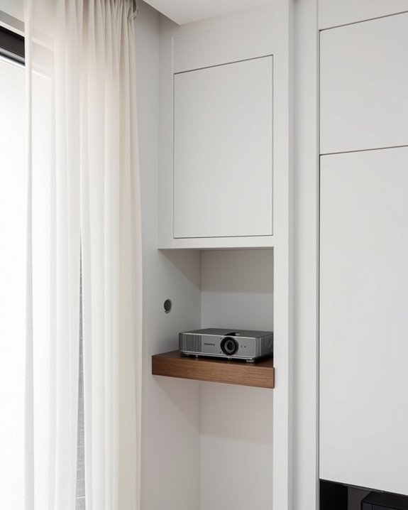 flexible projector shelf placement