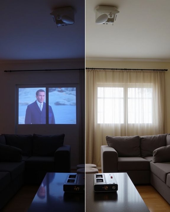 match projector brightness to environment