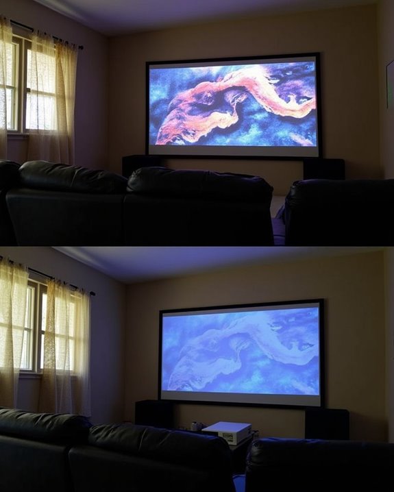 match projector brightness to screen