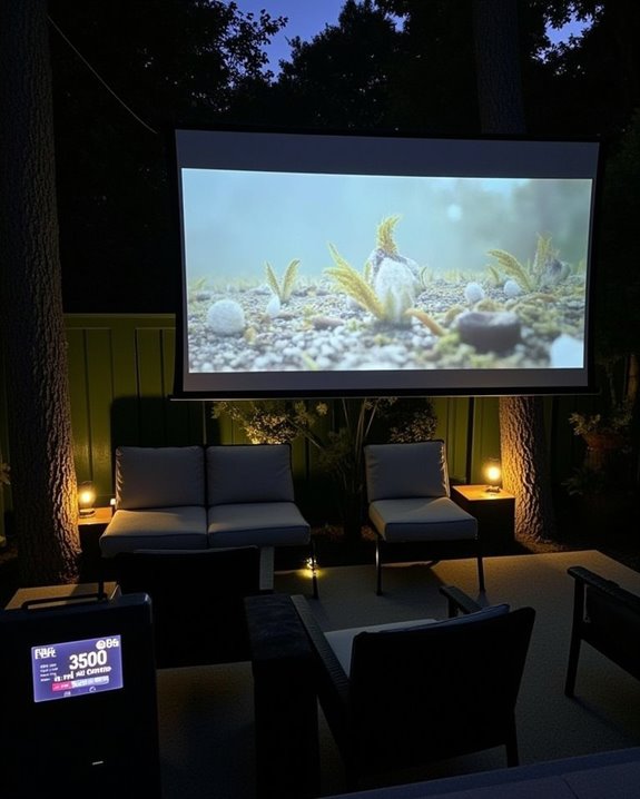 optimal outdoor projection brightness