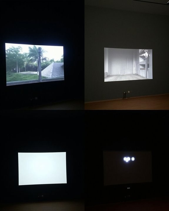 projection surfaces with specialized materials